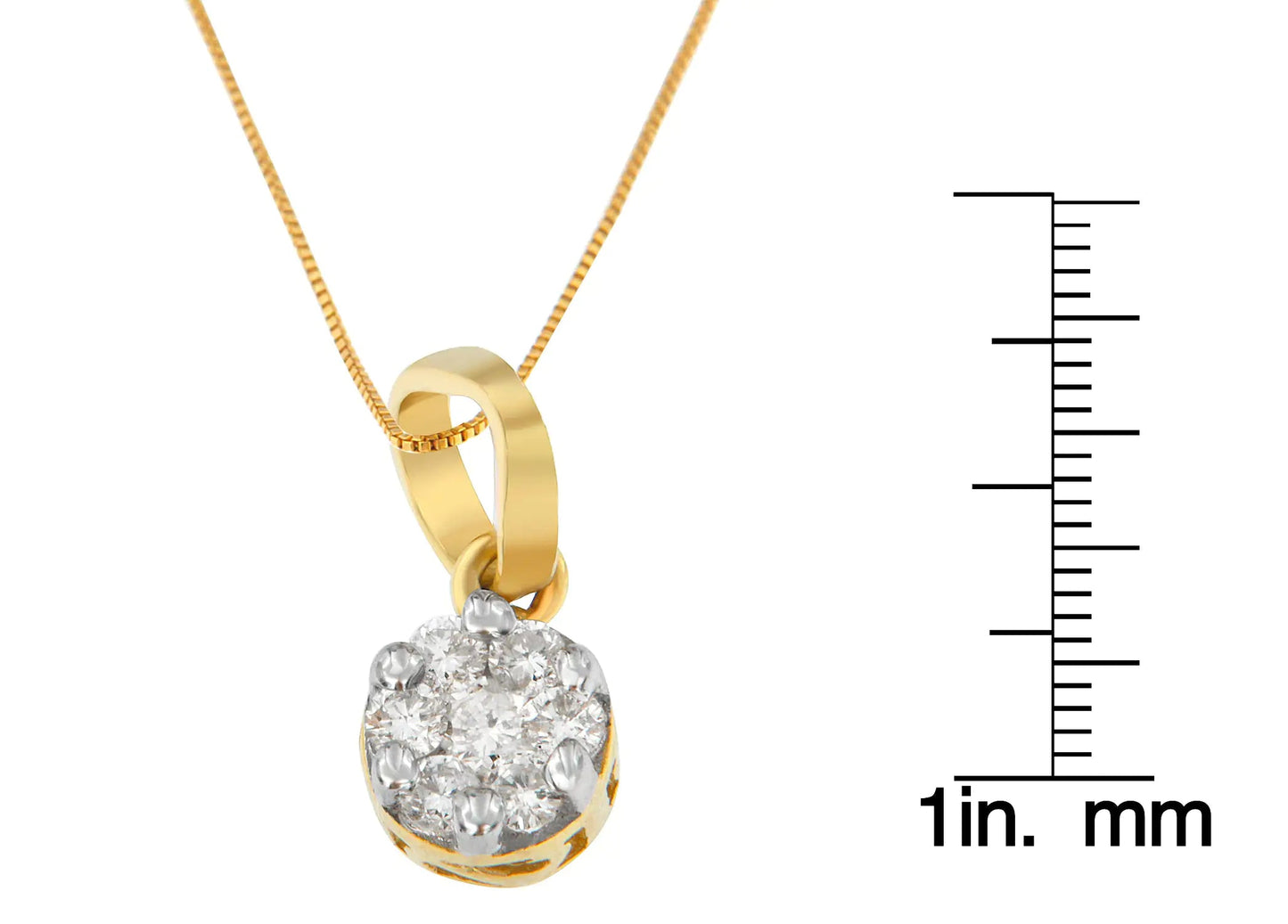 Collier Pendentif Cercle en Or Jaune 14K avec Diamants Taille Ronde (1/3 carat, Couleur H-I, Clarté I1-I2) WEM Support (www.WEM.support)