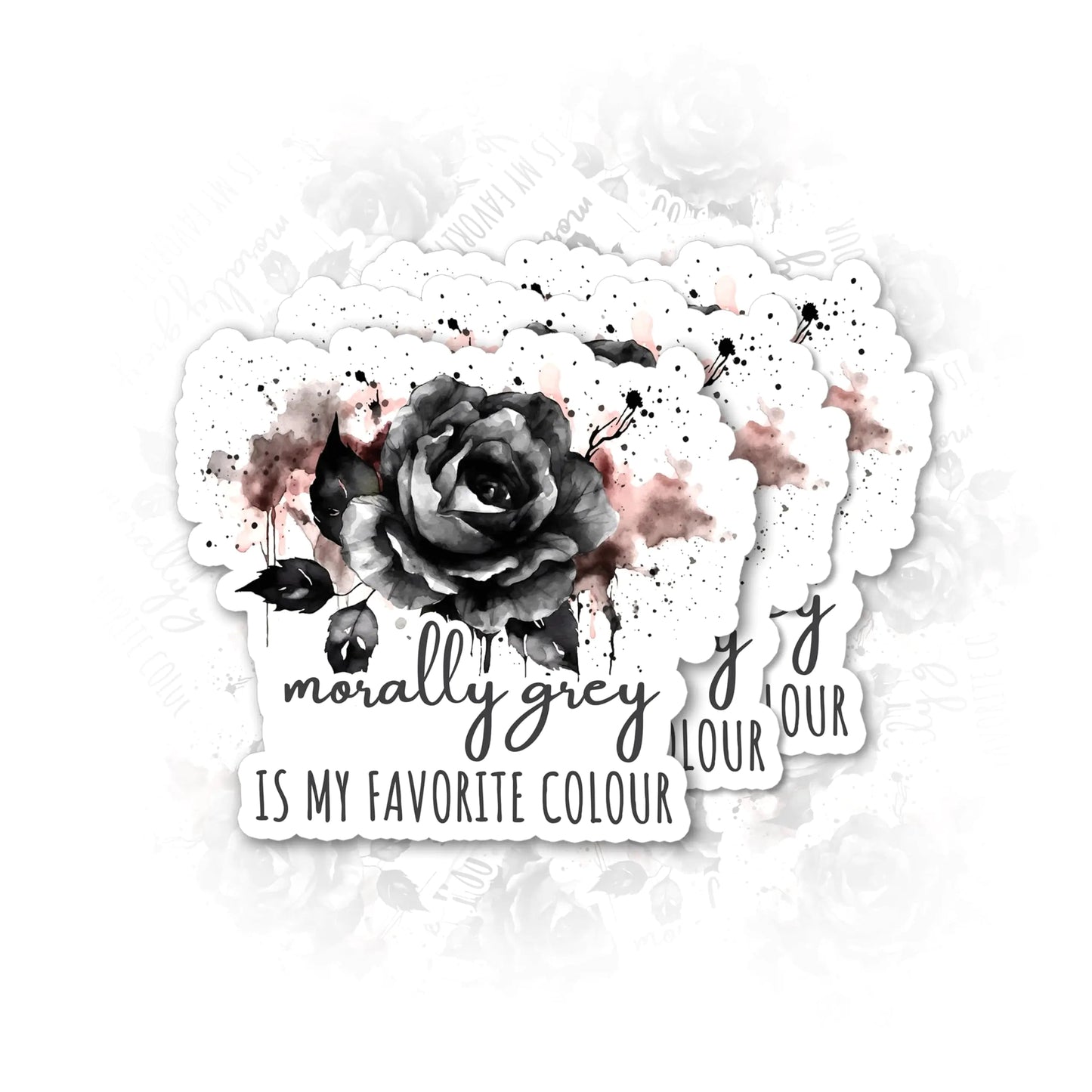 3Pc Bookish Vinyl Decal Set - Morally Grey, Rose Theme for Laptops & Bottles HejK.com Marketplace LLC