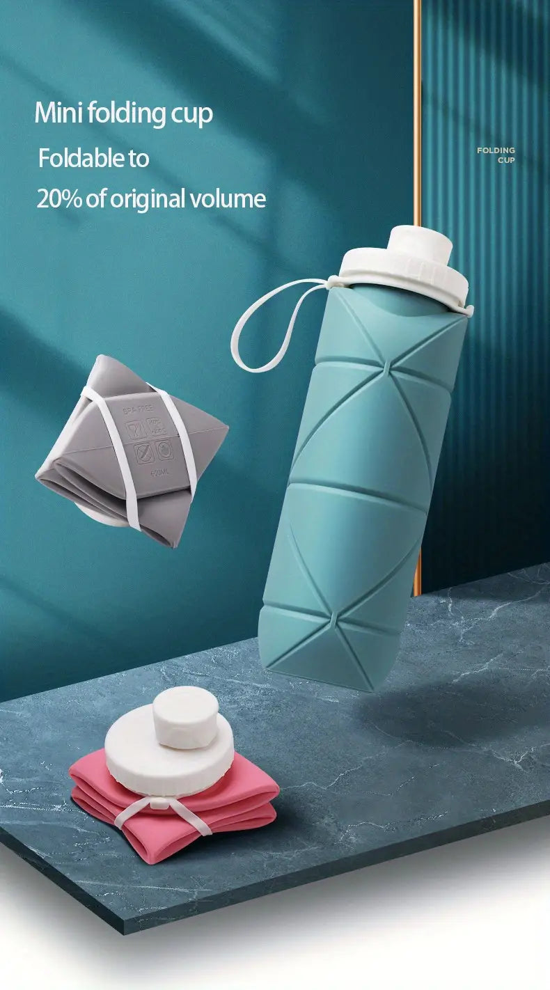 Copo de Água Dobrável de Silicone Portátil