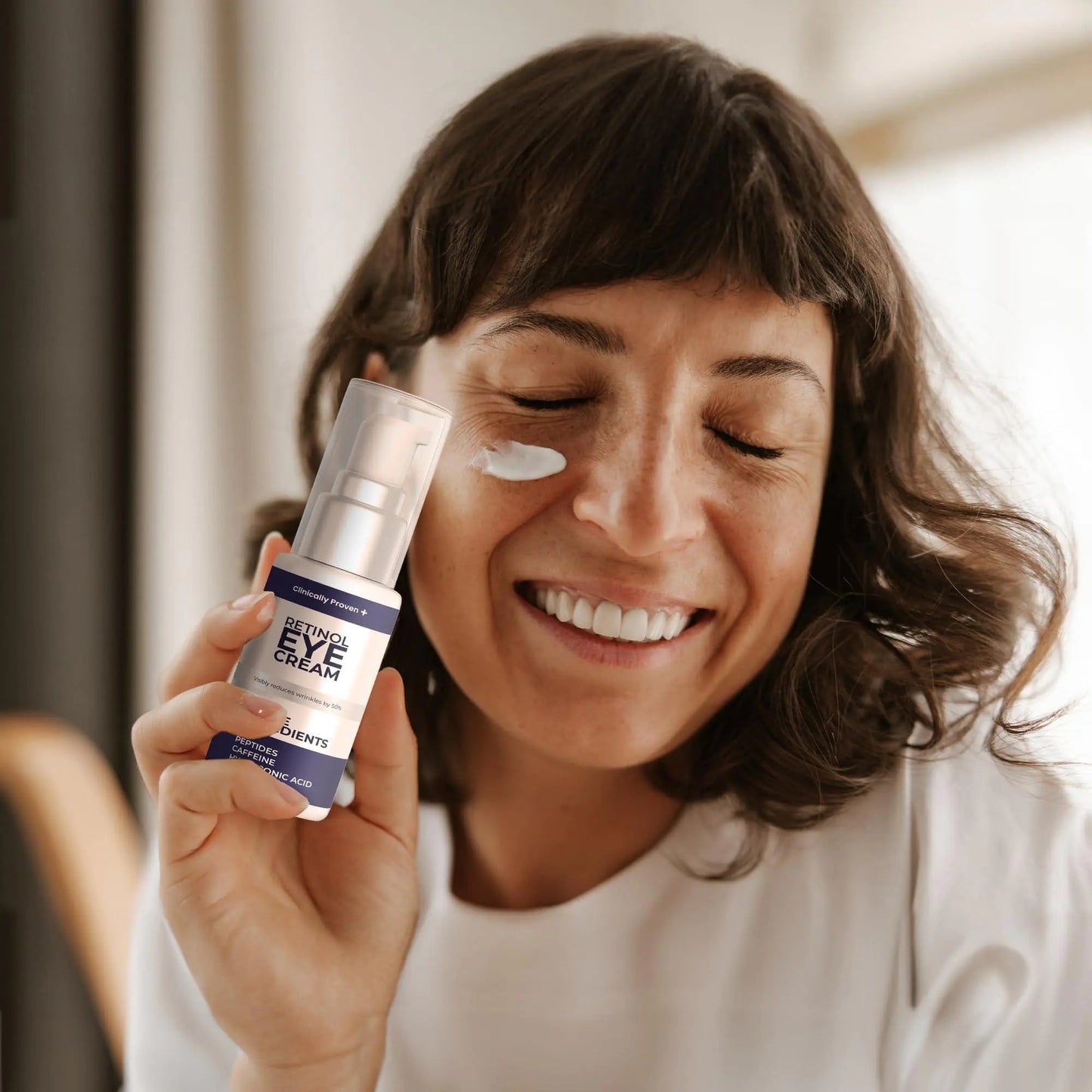 Retinol Eye Cream for Puffiness and Bags Under Eyes Hyaluronic Acid Peptide WEM Support (www.WEM.support)