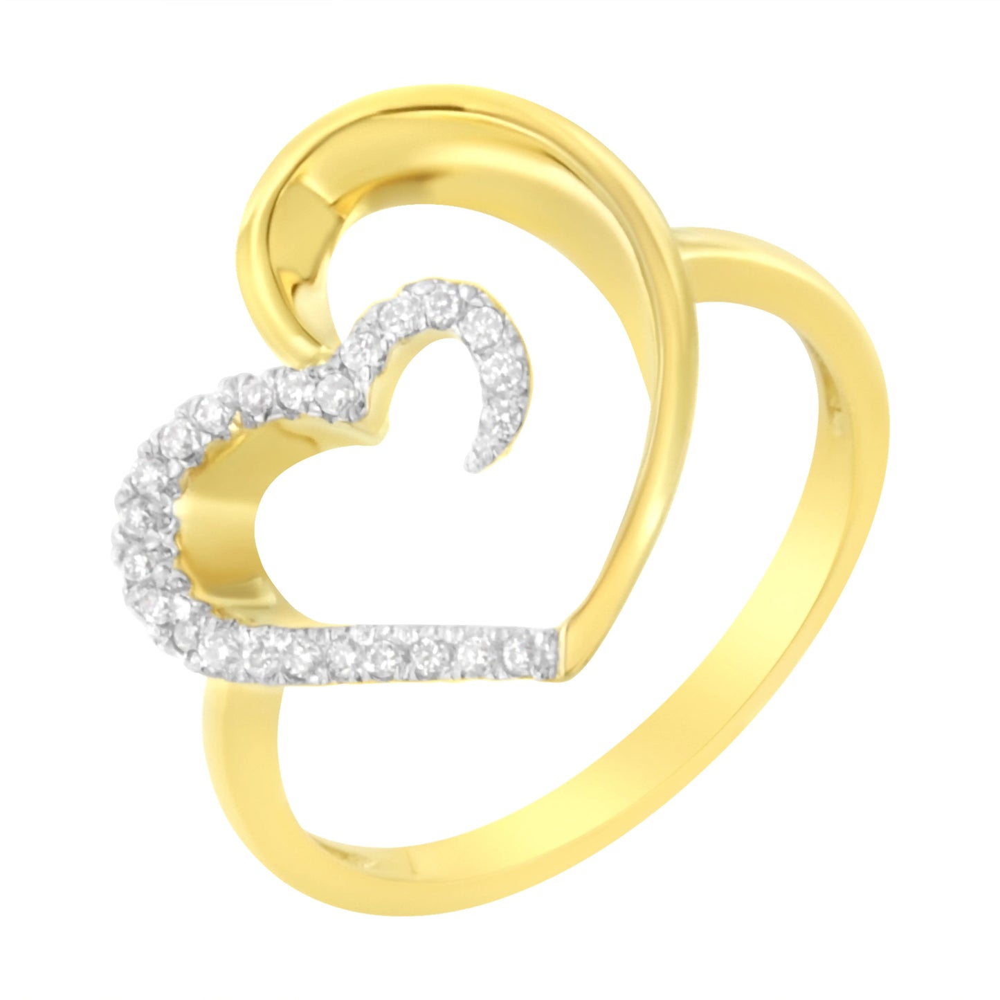 14KT Yellow Gold 1/10 ctw. Diamond Heart Shape Ring (K-L, I1-I2) WEM Support (www.WEM.support)