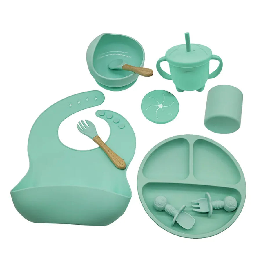 Conjunto de Talheres de Silicone para Alimentação de Bebês