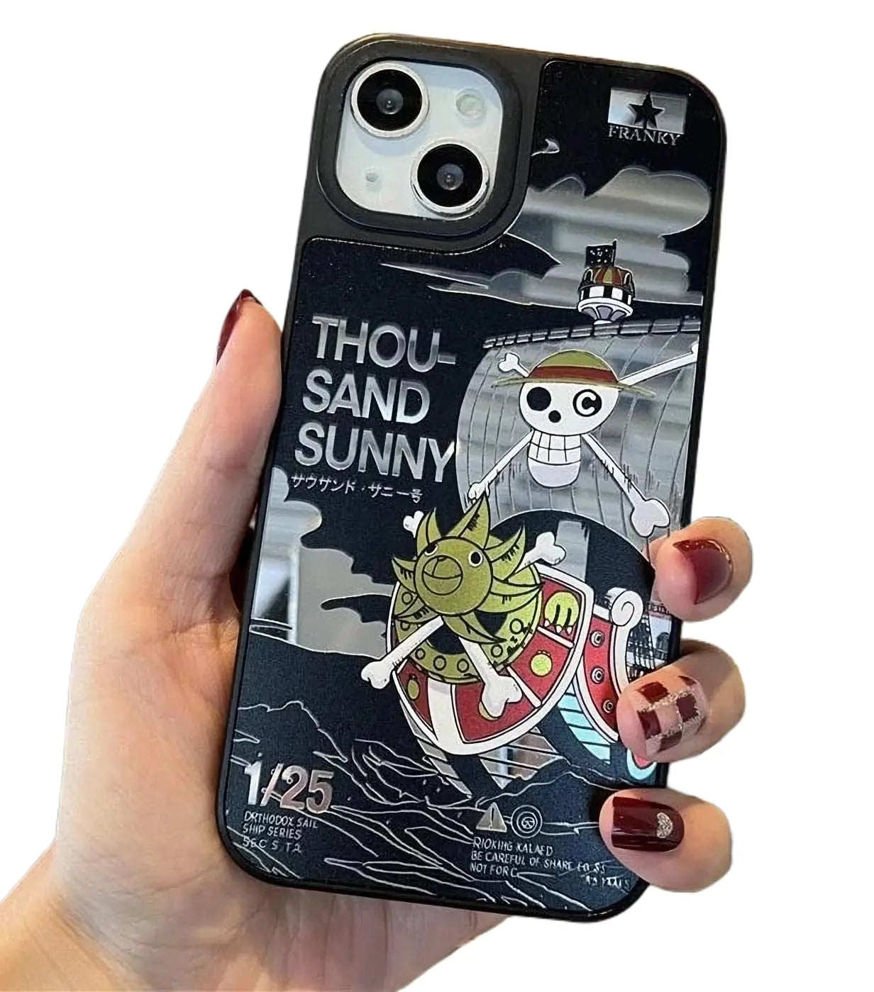 for iPhone 13 and 14 Anime Case,Unique Mirror Design Red Scarface Style,6.1 in Case