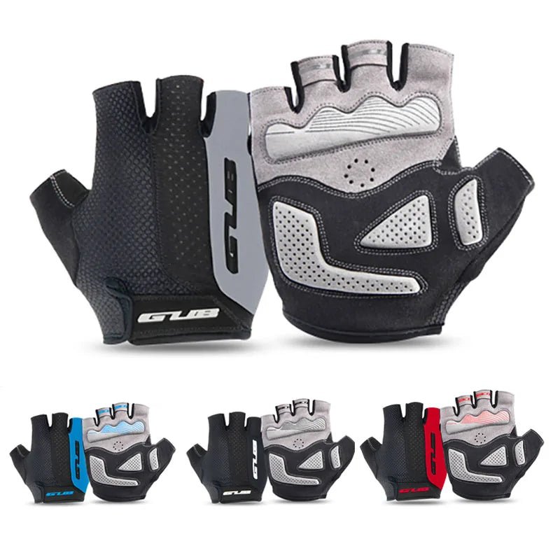  - 0 1004 Shockproof Half - Finger Cycling Gloves // Stoßfeste Halbfinger - Radfahrhandschuhe - Catch Cards