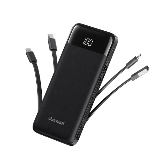  - 0 1021 Portable Charger with Built in Cables, Portable Charger with Cords Wires Slim 10000mAh Travel Essentials Battery Pack 6 Outputs 3A High Speed Power Bank for iPhone Samsung Pixel LG Moto iPad - Catch Cards