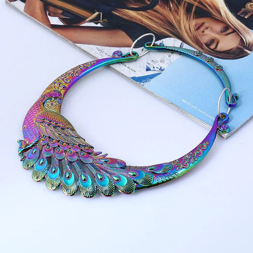 Bohemian Peacock Choker Necklace WEM Support (www.WEM.support)