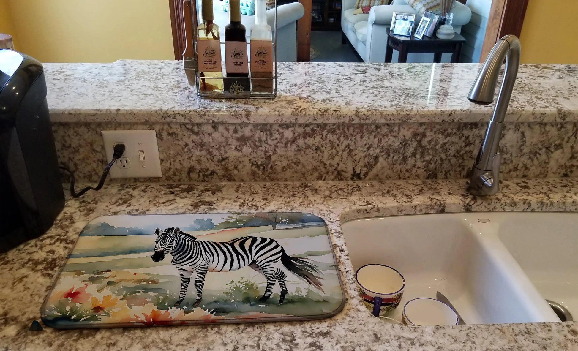 Zebra Dish Drying Mat WEM Support (www.WEM.support)