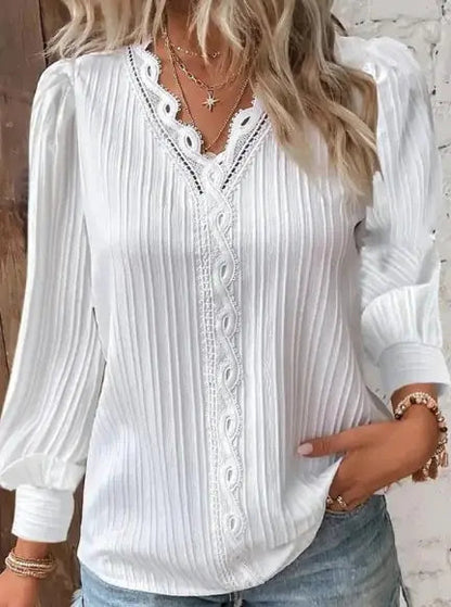 Blouse with Lace Details in Chiffon WEM Support (www.WEM.support)