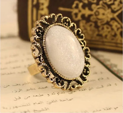 Classic Floral Gemstone Oval Ring HejK.com Marketplace LLC