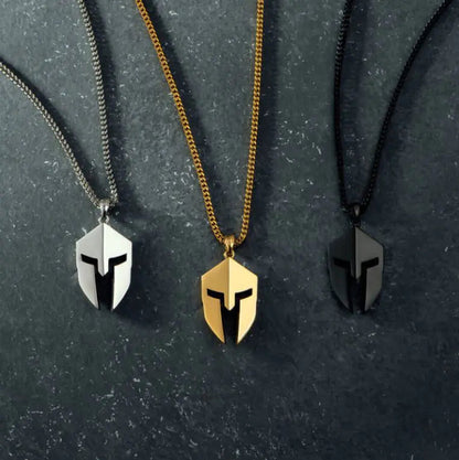 Classic Minimalist Hero Of Sparta Mask Pendant Necklace Man's Stainless Steel Necklace Titanium Steel Ornament WEM Support (www.WEM.support)