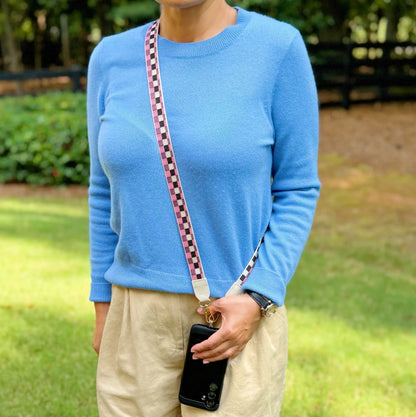 Checkered Crossbody Phone Lanyard WEM Support (www.WEM.support)