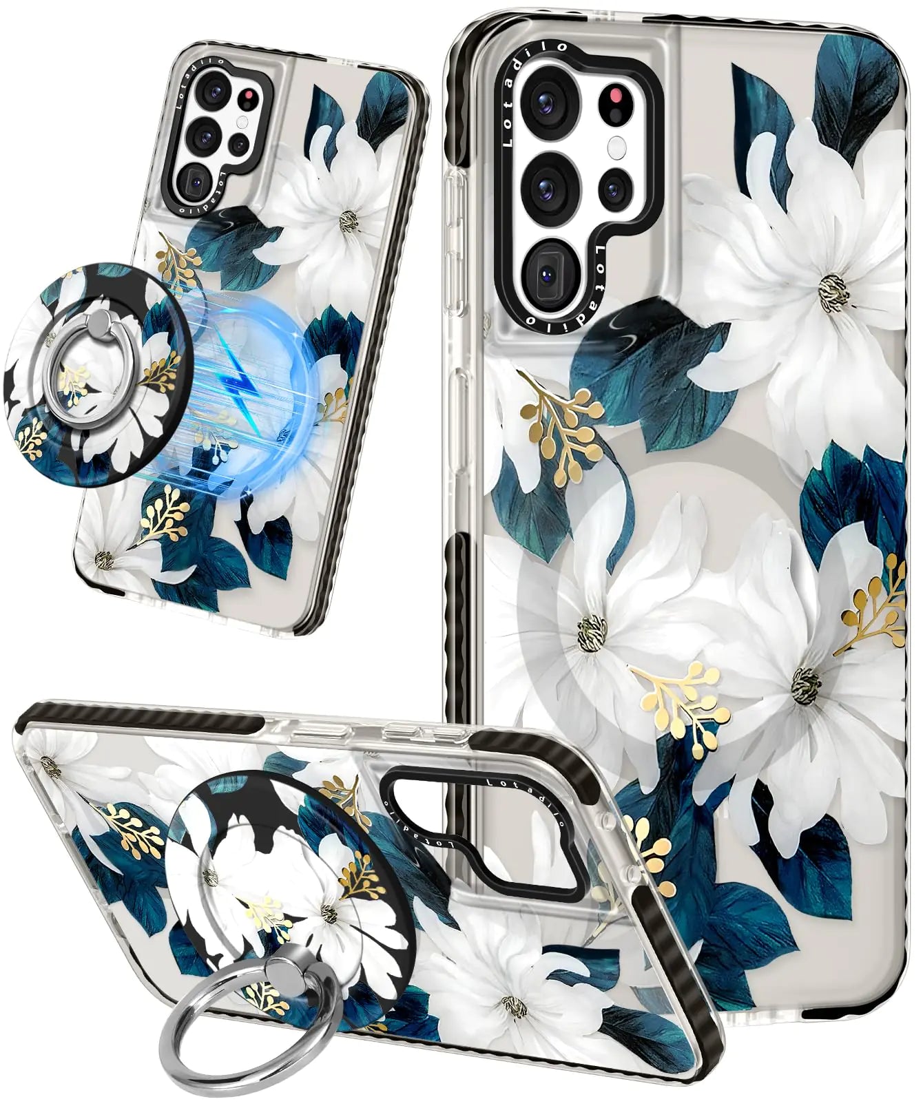 Cute Case for Samsung Galaxy S21 for Women Girls - Funny Design Compatible with Magsafe Magnetic Ring Holder Kickstand Art Constellation Fashion Pattern TPU Phone Covers