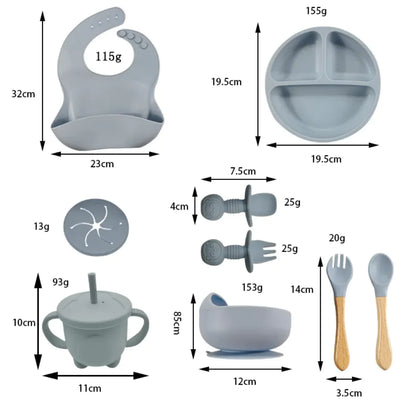 Conjunto de Talheres de Silicone para Alimentação de Bebês