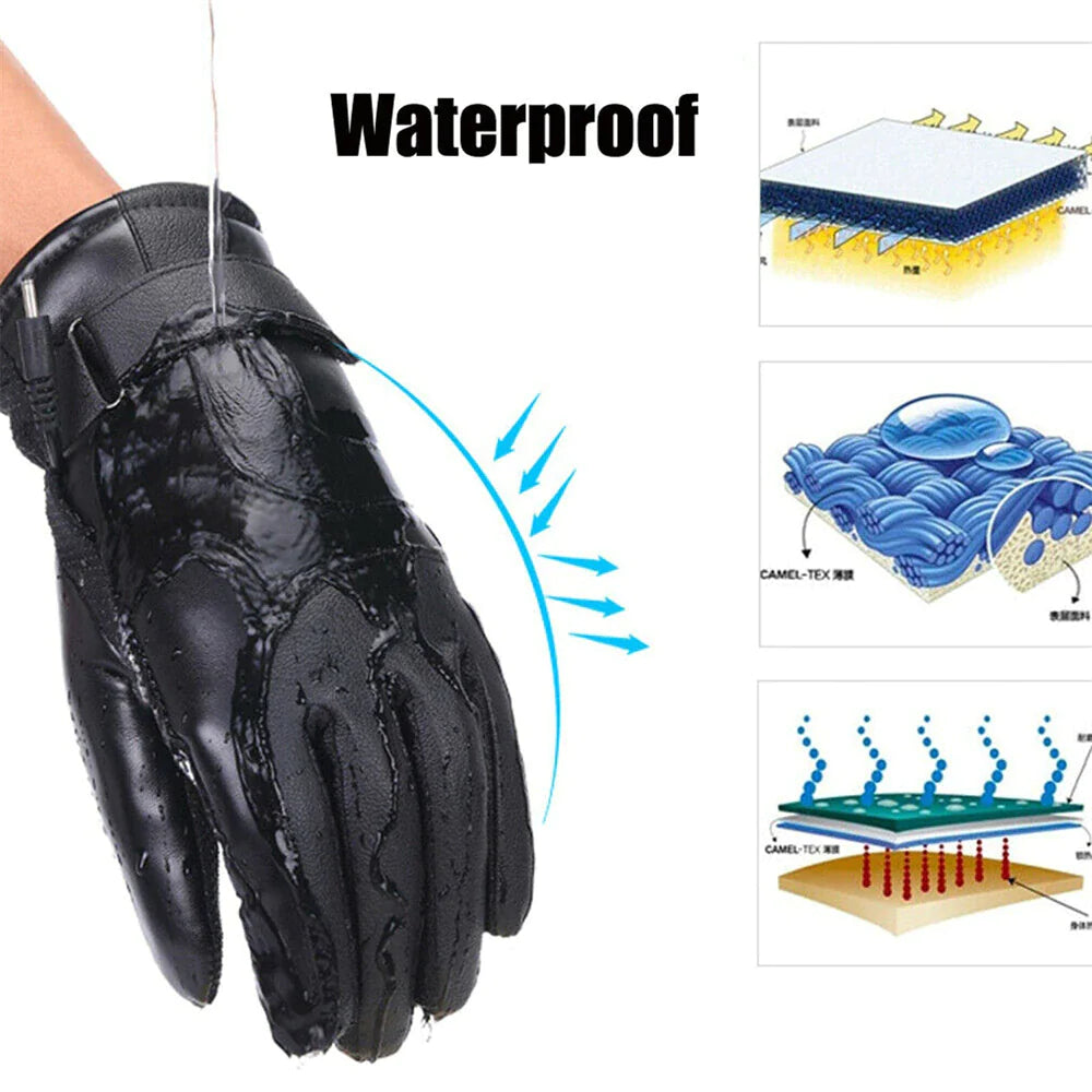 Electric USB Heated Gloves Winter Warming Thermal Ski Snow Hand Warm Windproof WEM Support (www.WEM.support)