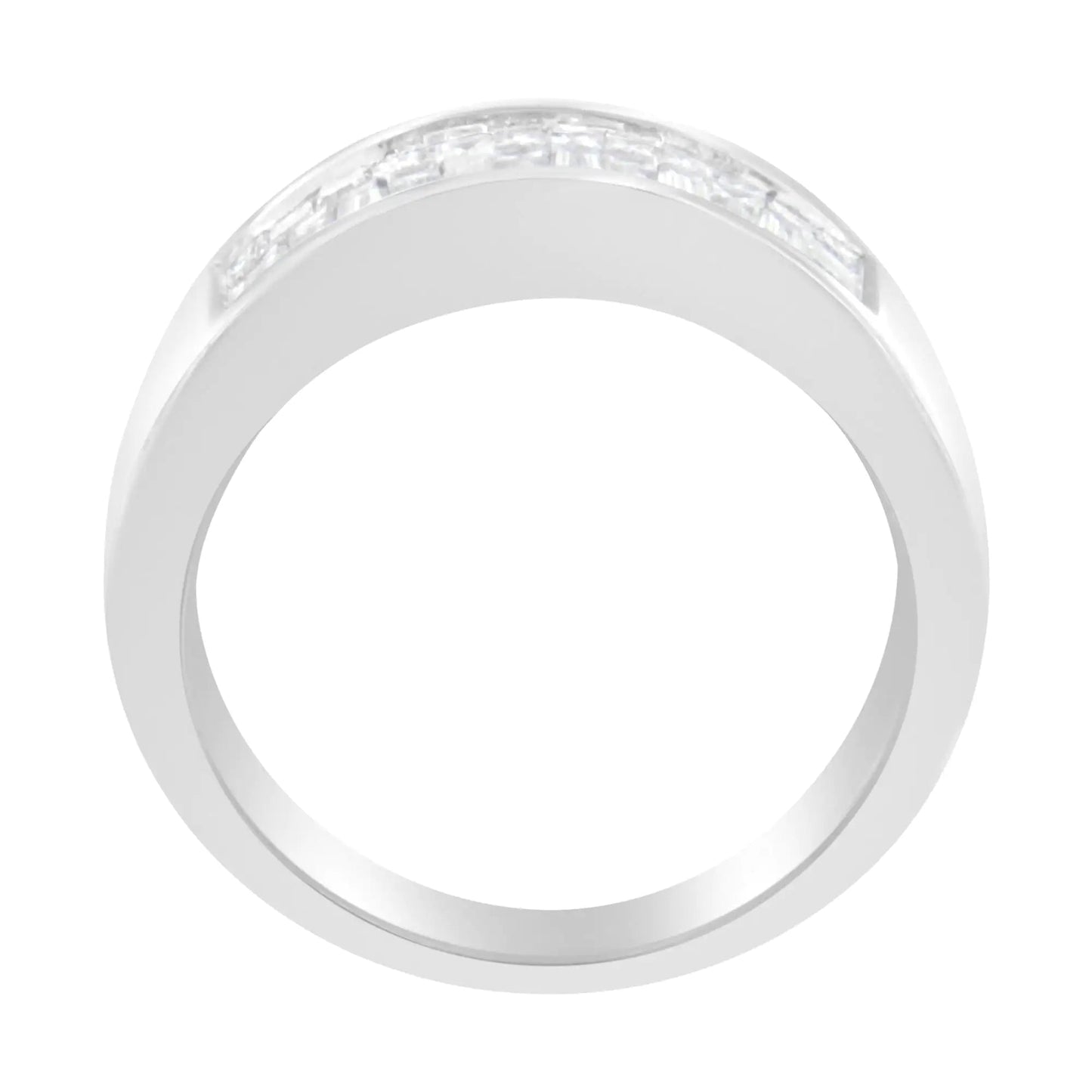 14K White Gold Princess and Baguette-cut Diamond Ring (1.0 Cttw, H-I Color, VS2-SI1 Clarity) WEM Support (www.WEM.support)