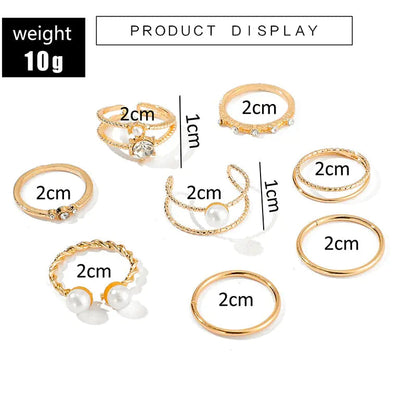 Fashion Boho Crystal Joint Ring Set WEM Support (www.WEM.support)
