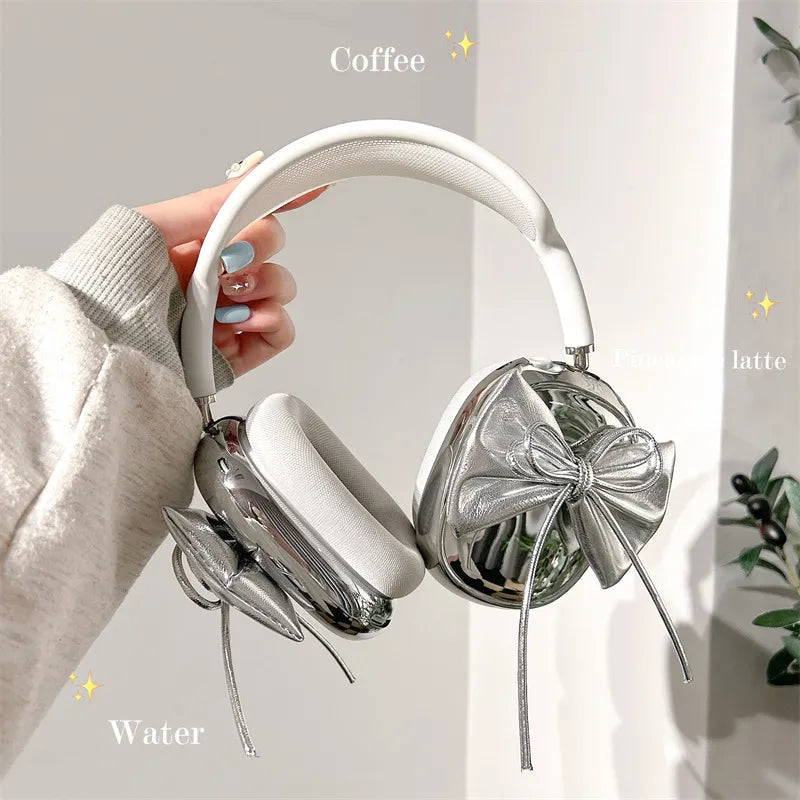 Electroplated Three-dimensional Bow Headphone Case WEM Support (www.WEM.support)