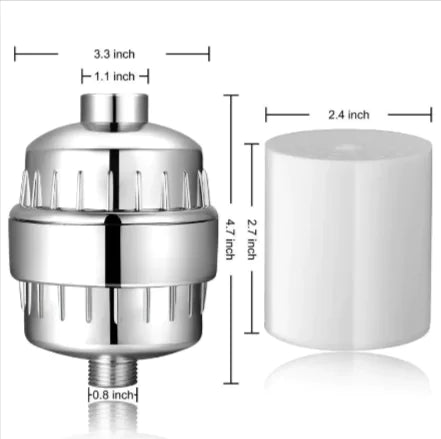 The image shows a water filter element along with its installation accessories, which include a box with the product packaging, a water filter cartridge, a wrench, a key, and a set of O-rings. A paper with installation instructions is also present.