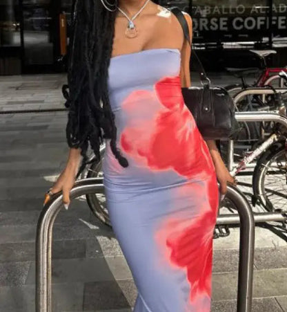 Floral Print Tube Dress WEM Support (www.WEM.support)