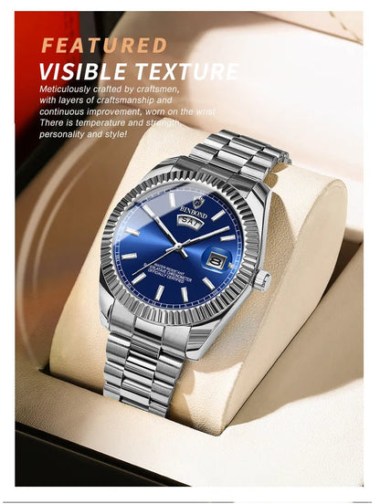 Steel Belt Waterproof Double Calendar Luminous Watch WEM Support (www.WEM.support)
