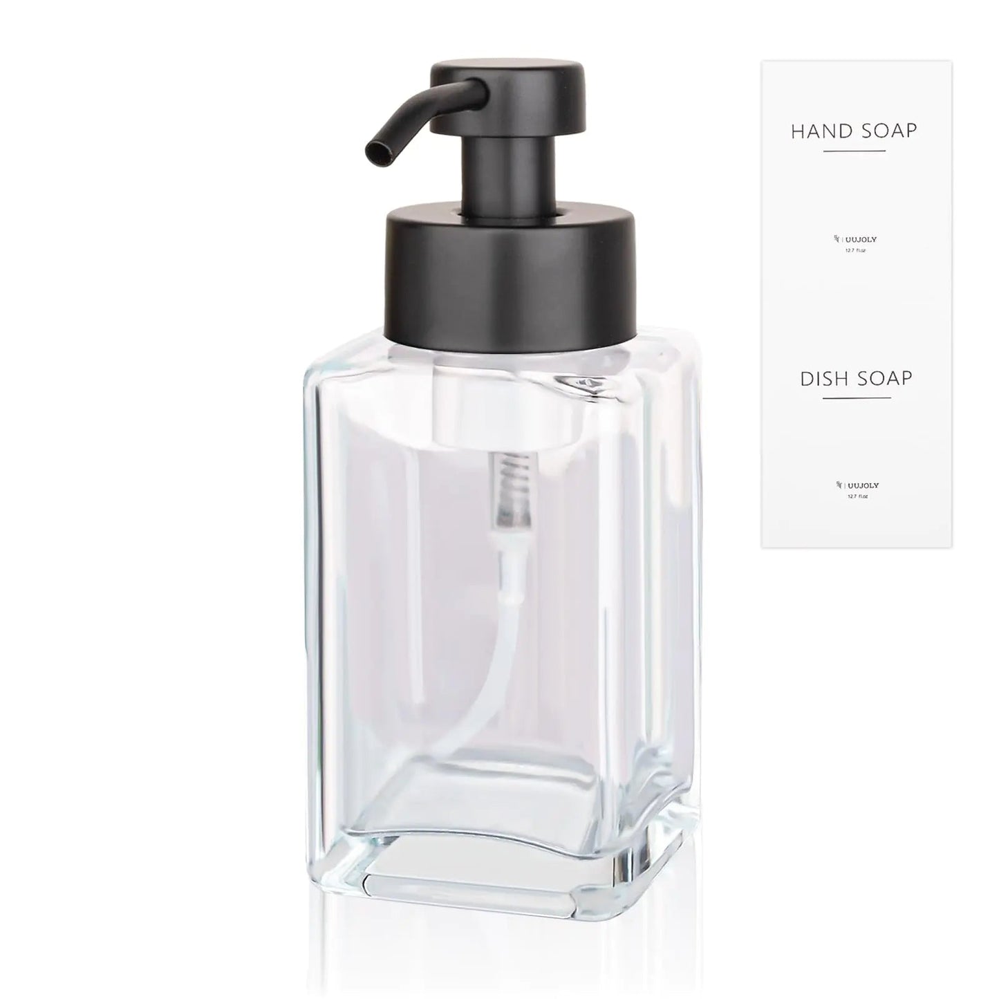 Elegant Foaming Soap Dispenser, 12oz Glass with Stainless Pump HejK.com Marketplace LLC