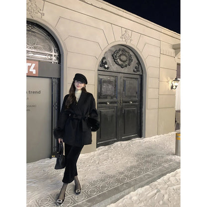 Fox Fur Elegant Double-sided Cashmere Coat WEM Support (www.WEM.support)