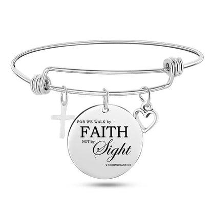 Stainless Steel Christian Charm Bracelet WEM Support (www.WEM.support)