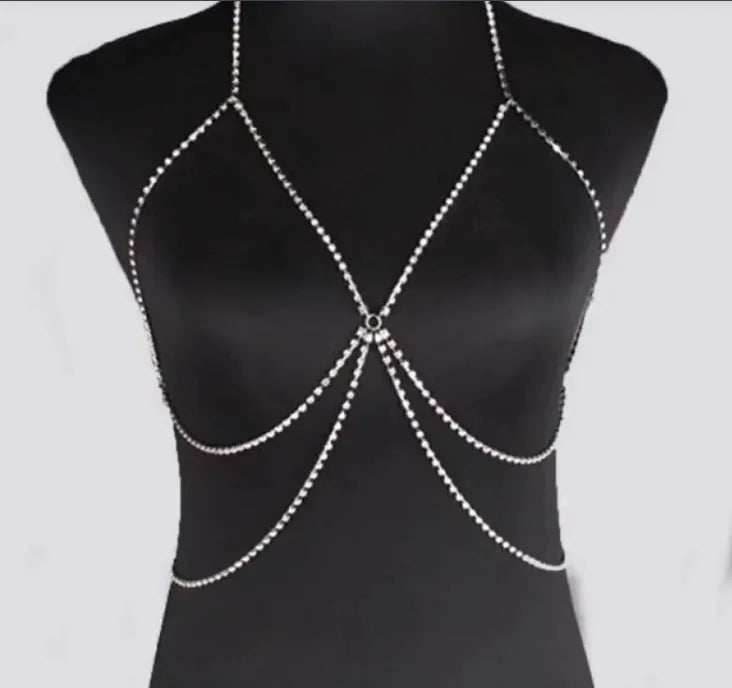 Rhinestone Halterneck Bikini Chain WEM Support (www.WEM.support)