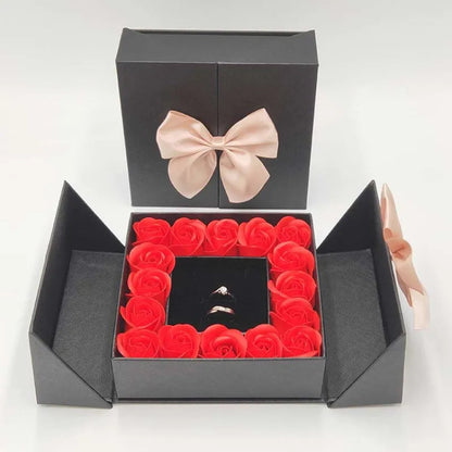 Rose double door jewelry gift box necklace box WEM Support (www.WEM.support)