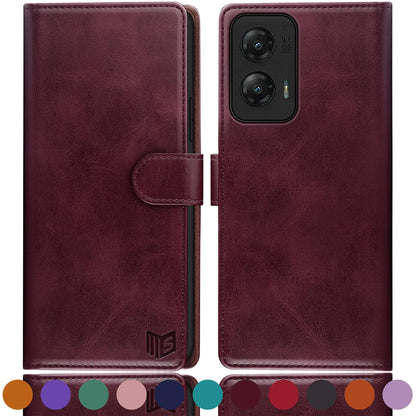 SUANPOT for Moto G Stylus 5G 2024 Wallet case with RFID Blocking Credit Card Holder,Flip Book PU Leather Protective Cover Women Men for Stylus 5G 2024 Phone case Purple