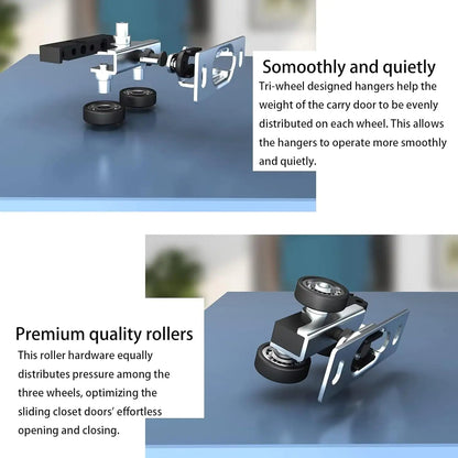 Sturdy Aluminum Bypass Closet Door Tracks WEM Support (www.WEM.support)