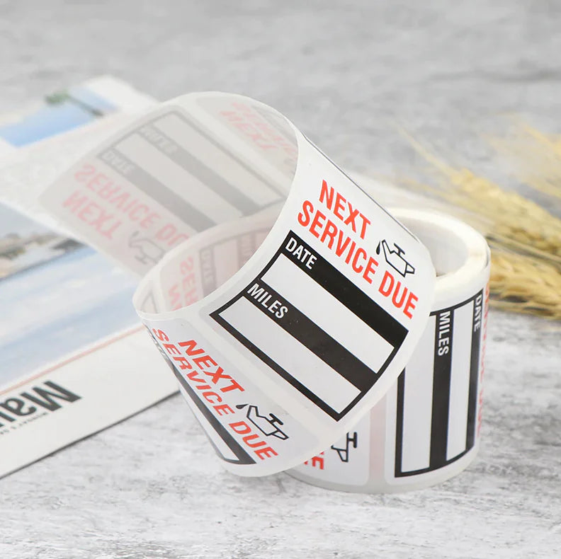 300 Oil Change Service Reminder Stickers Clear Window Lite Sticker Pack 2"x2" US WEM Support (www.WEM.support)