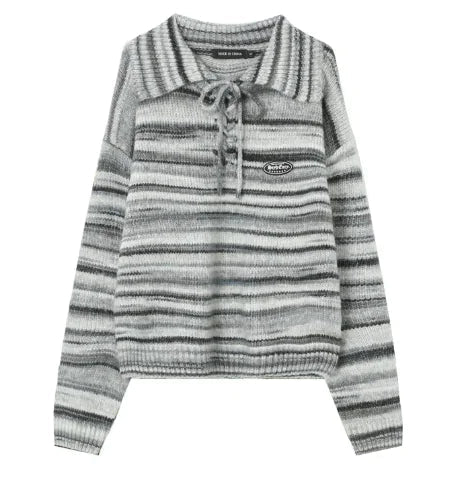 Ombre Lace-Up Sweater HejK.com Marketplace LLC