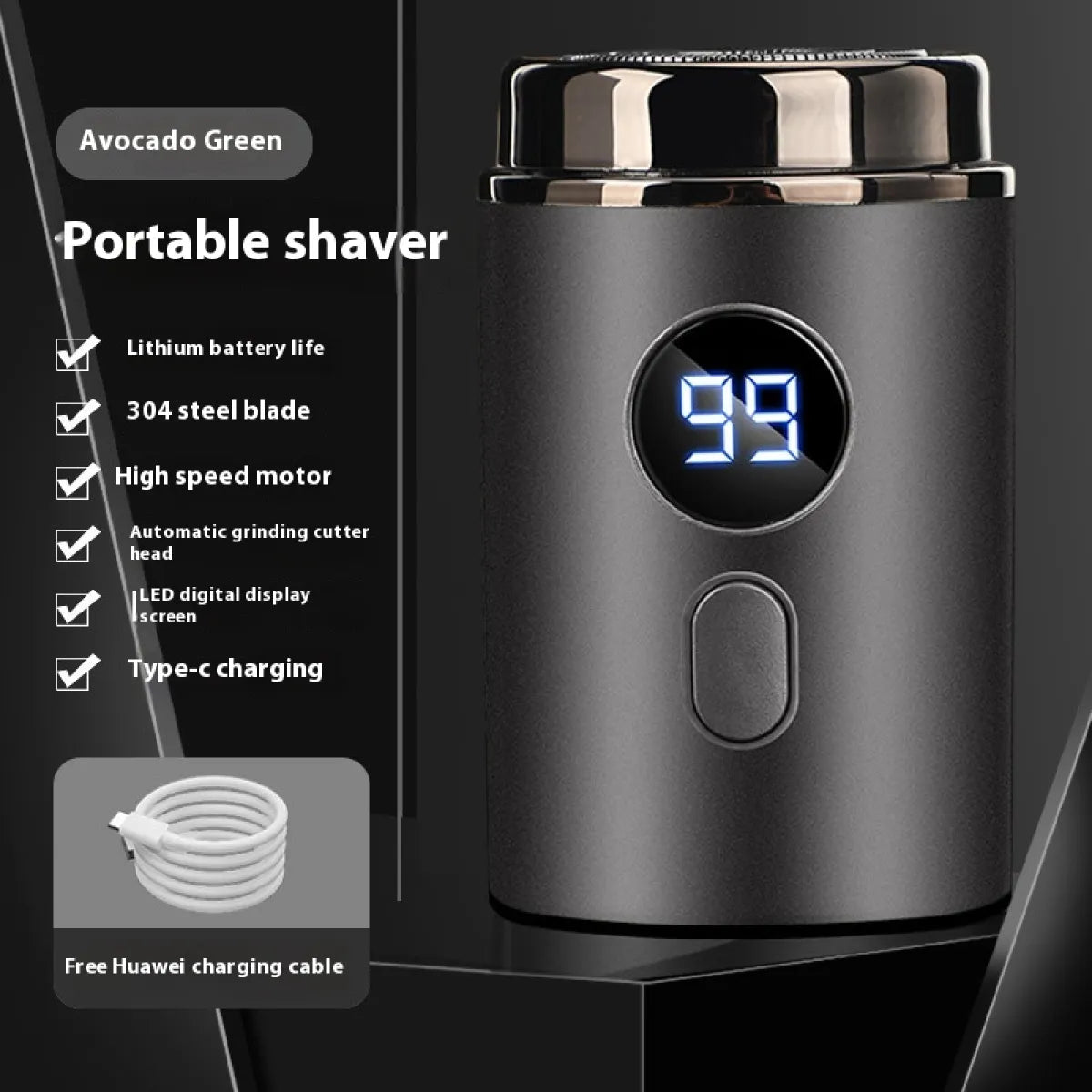 Rechargeable Washable Travel Men's Shaver WEM Support (www.WEM.support)