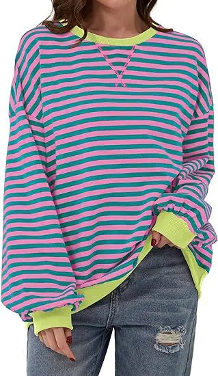 Striped Sweatshirt In Contrasting Colors WEM Support (www.WEM.support)