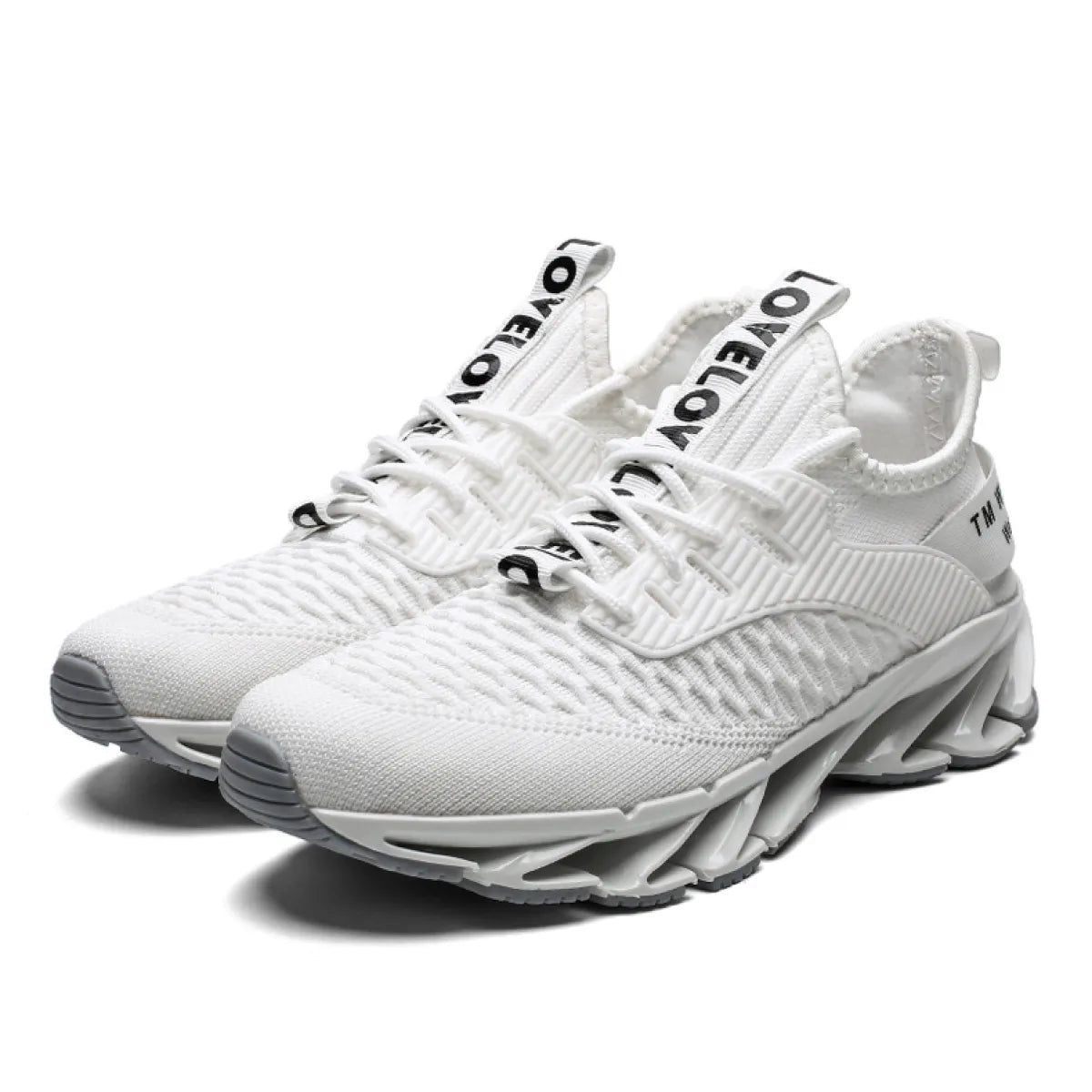 All-match Knife-edge Knit White Shoes WEM Support (www.WEM.support)