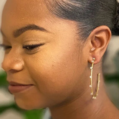 Slim & Jeweled Hoop Earrings WEM Support (www.WEM.support)