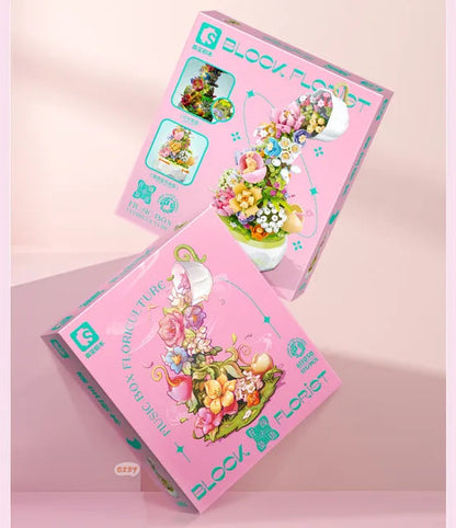 Caixa Musical Sembo Block Xícara de Flores com Iluminação WEM Support (www.WEM.support)