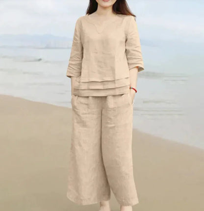 Casual Women Loose Shirt Trousers Suit WEM Support (www.WEM.support)