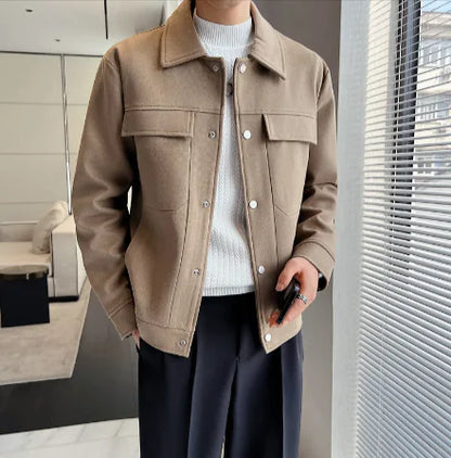 Premium Short Woolen Overcoat