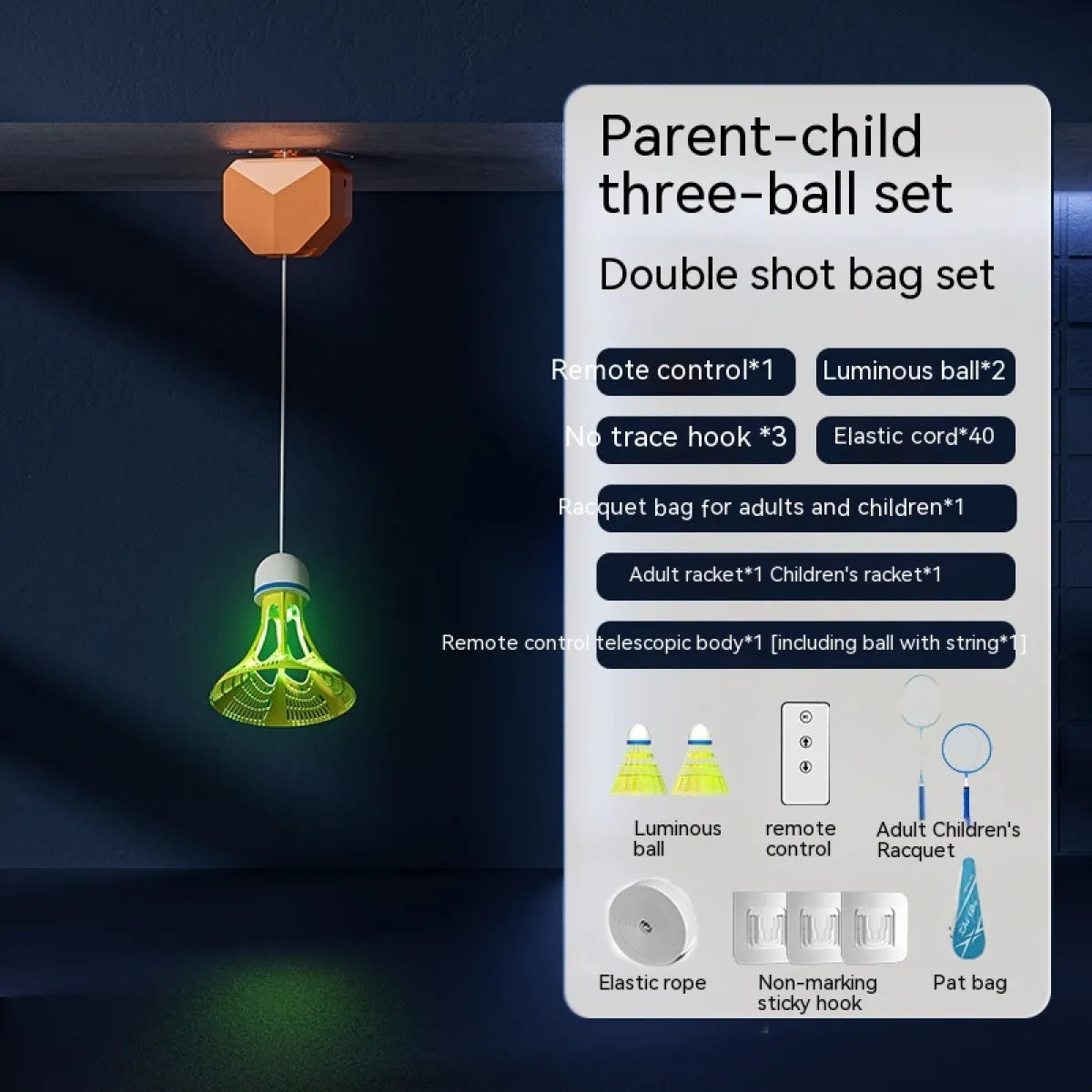 Badminton Racket Single Trainer with Automatic Rebound Swing WEM Support (www.WEM.support)