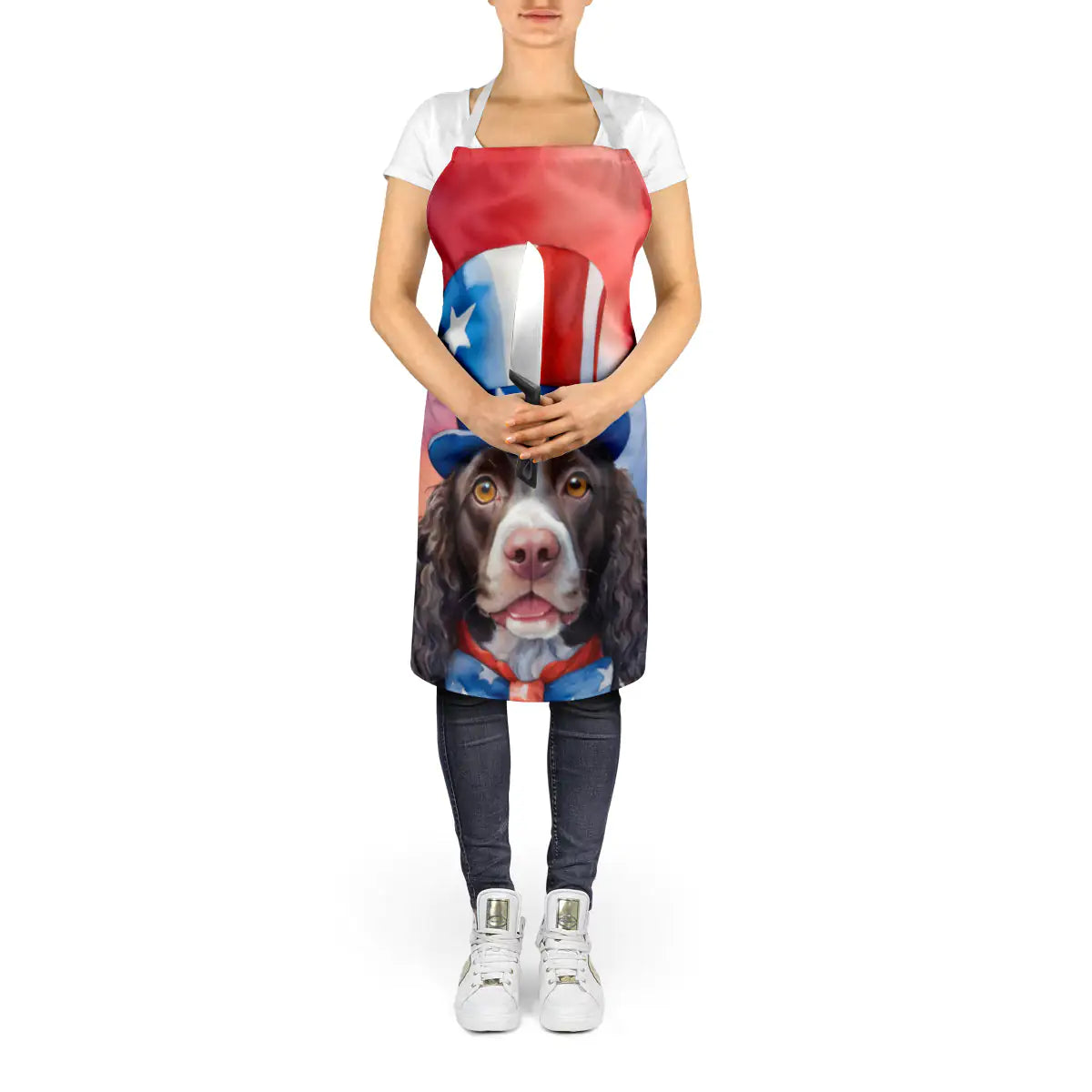 American Water Spaniel Patriotic American Apron WEM Support (www.WEM.support)