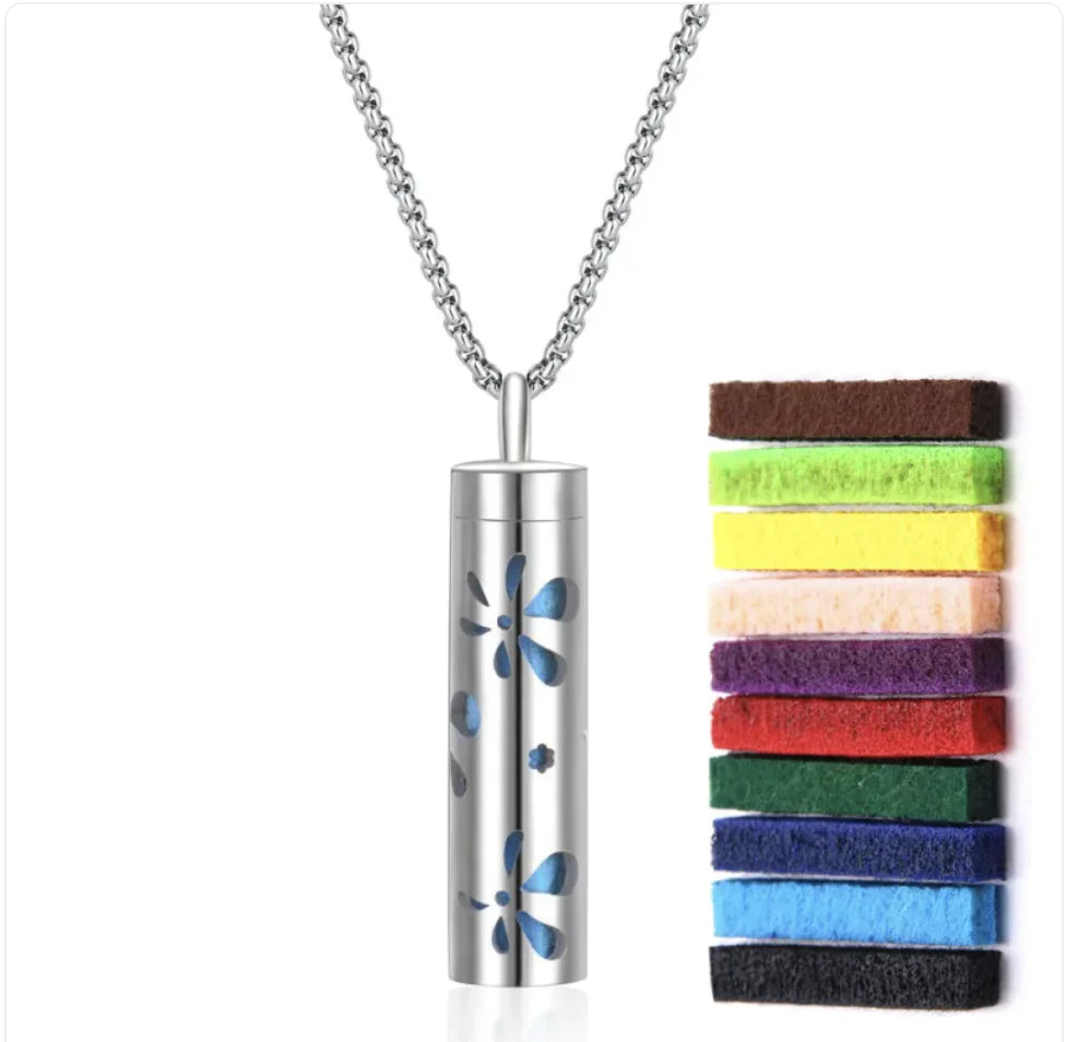 316L Stainless Steel Perfume Oil Diffuser Necklace WEM Support (www.WEM.support)