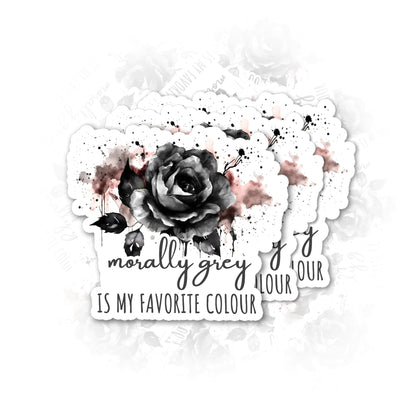 3Pc Bookish Vinyl Decal Set - Morally Grey, Rose Theme for Laptops & Bottles HejK.com Marketplace LLC