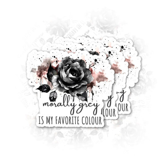 3Pc Bookish Vinyl Decal Set - Morally Grey, Rose Theme for Laptops & Bottles HejK.com Marketplace LLC