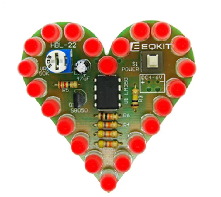 Creative Heart-shaped Breathing Light Kit DIY Parts WEM Support (www.WEM.support)