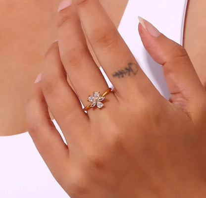 Zircon Flower Petal Ring WEM Support (www.WEM.support)