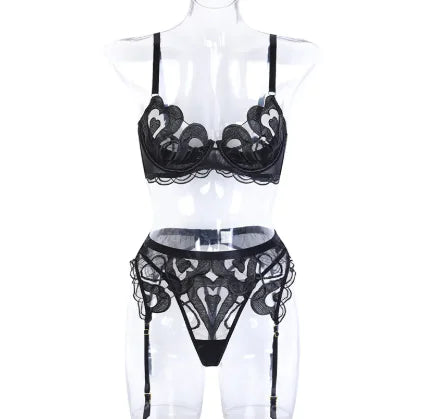 Set Of Mesh Embroidered Lingerie HejK.com Marketplace LLC