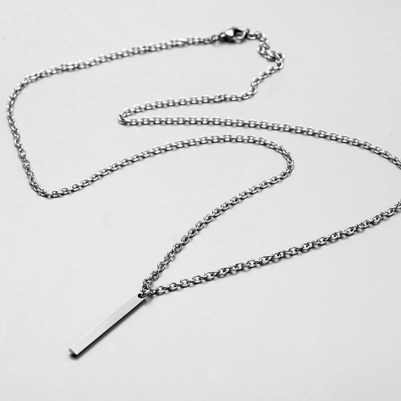 Chain Rectangular Pendant Necklace WEM Support (www.WEM.support)