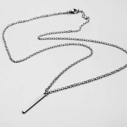 Chain Rectangular Pendant Necklace WEM Support (www.WEM.support)